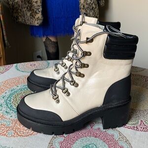 Michael By Michael Shannon NATACHA Faux Leather Platform Moto Combat Boots 8.5
